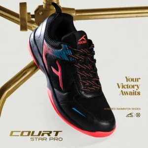 Hundred  Court Star Pro Badminton Shoes For Men  (Black , 10)